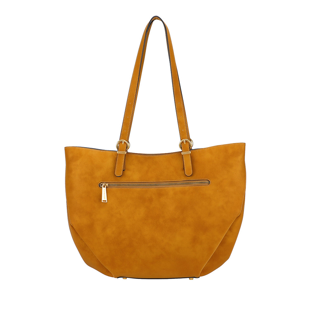 Sac cabas L croûte de cuir Madelena