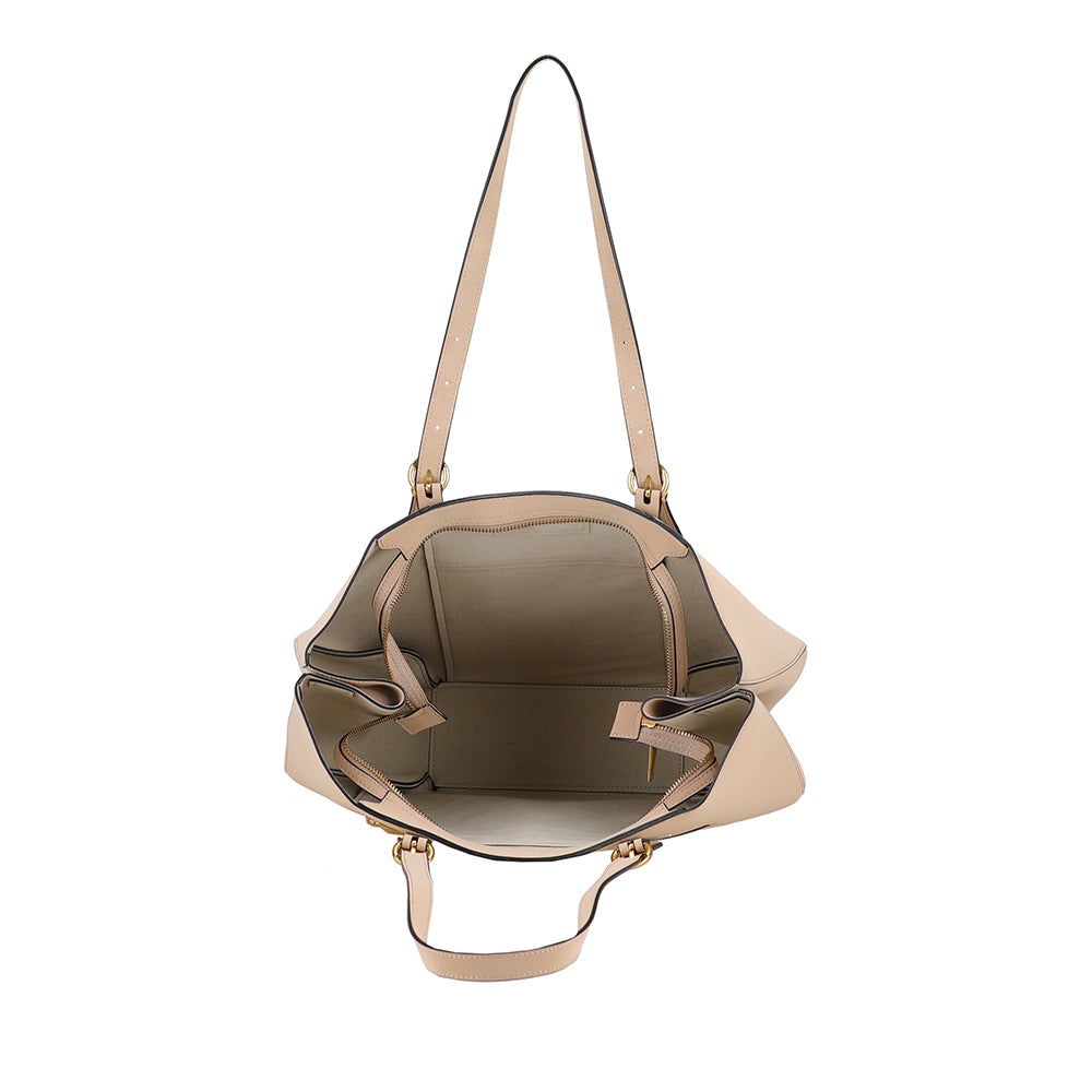 Sac cabas L croûte de cuir Madelena