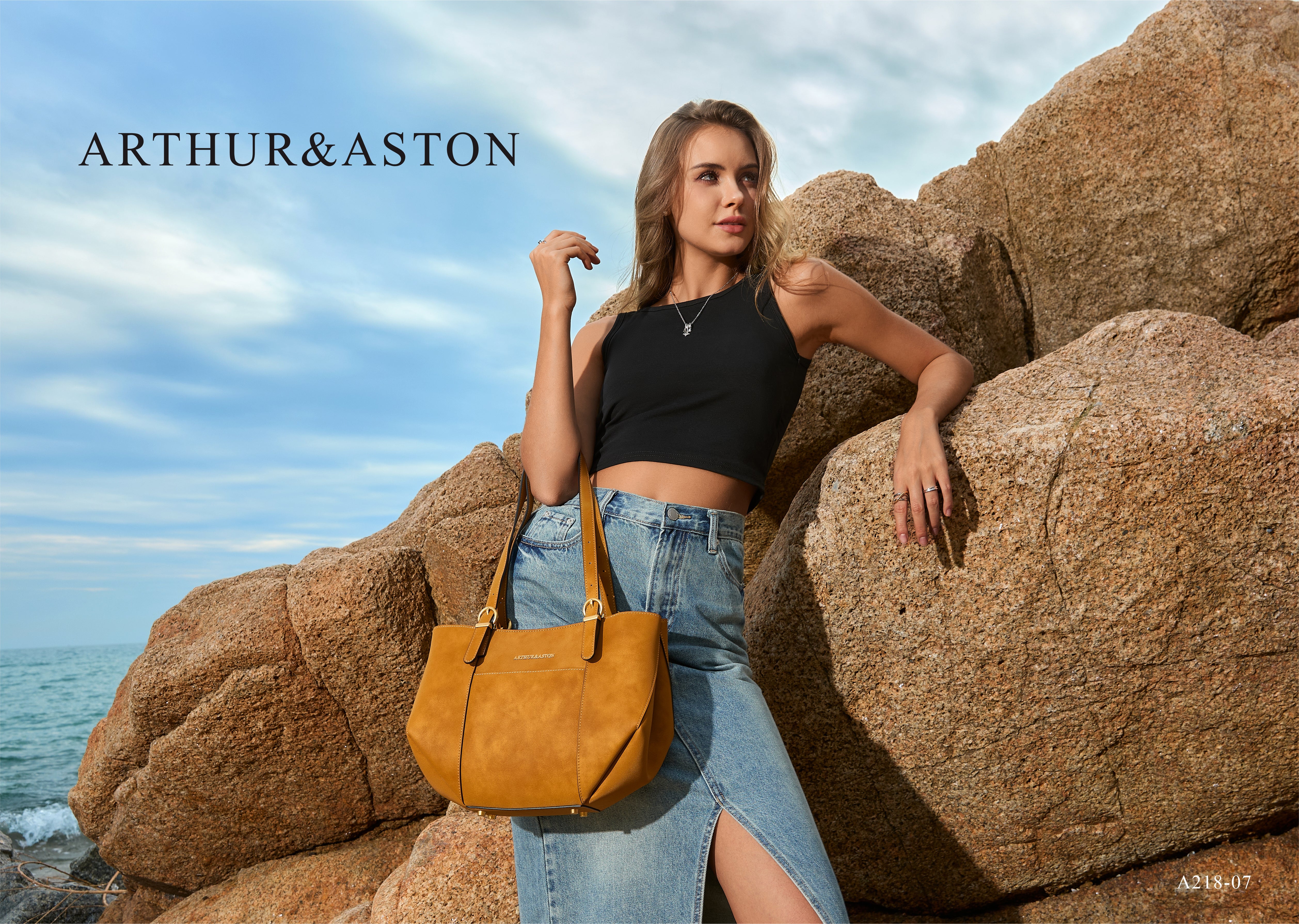 Sac cabas L croûte de cuir Madelena