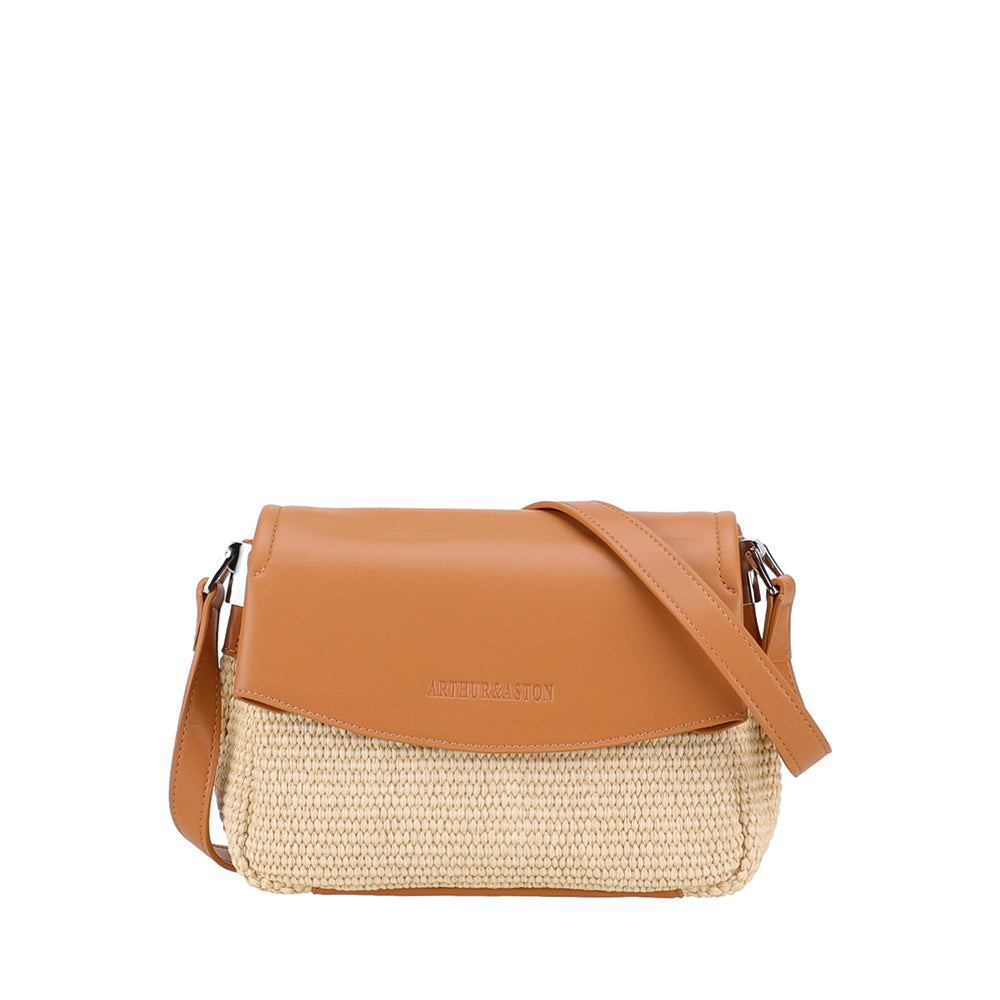 Sac bandoulière à rabat Daniela en Paille