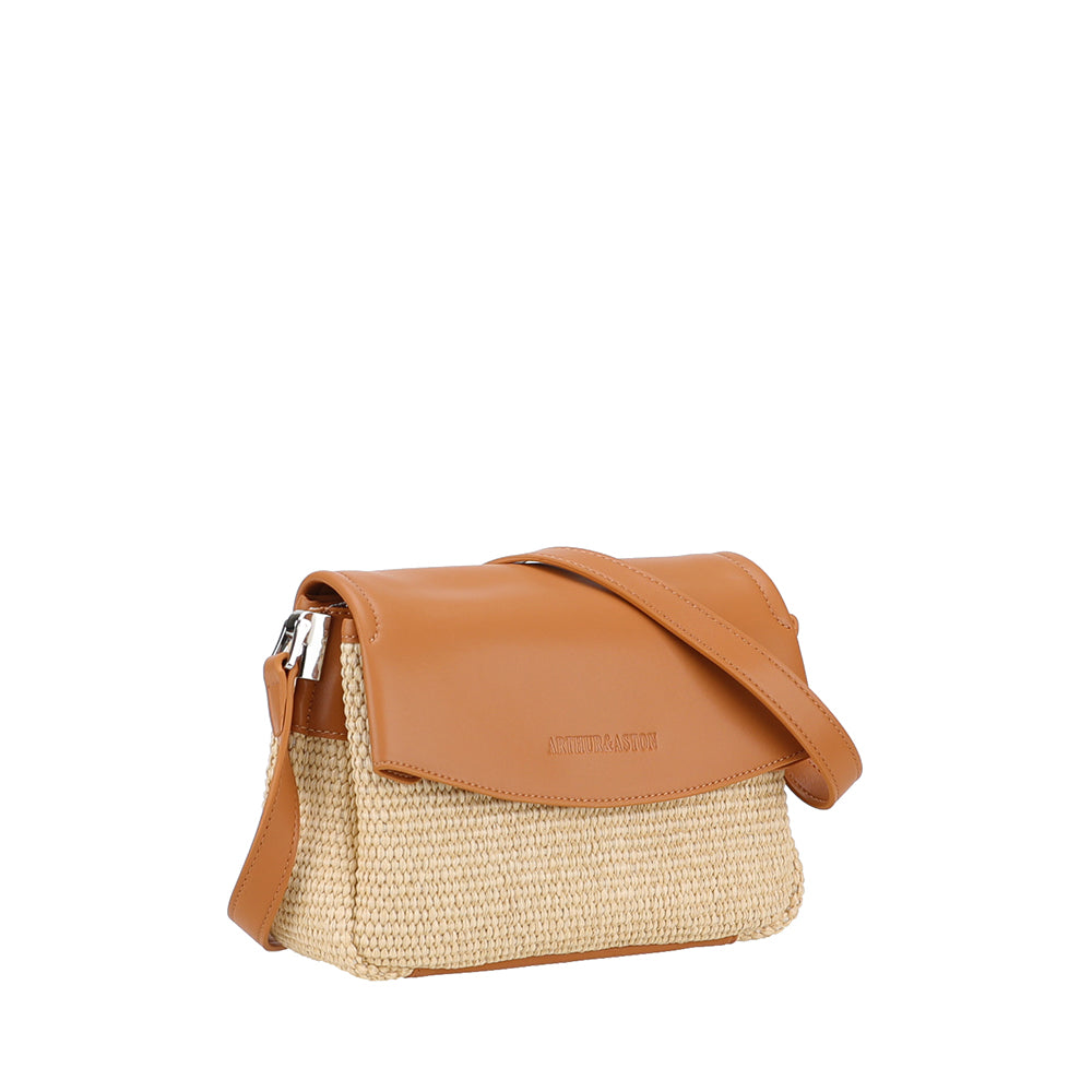 Sac bandoulière à rabat Daniela en Paille