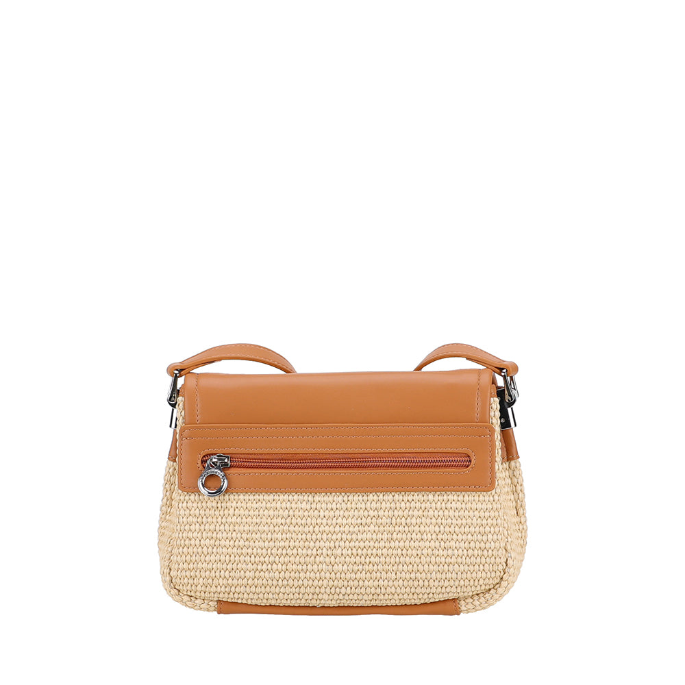 Sac bandoulière à rabat Daniela en Paille