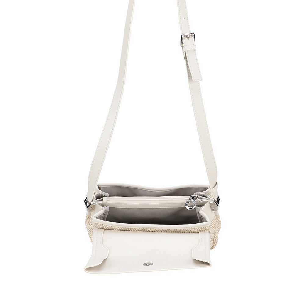 Sac bandoulière à rabat Daniela en Paille