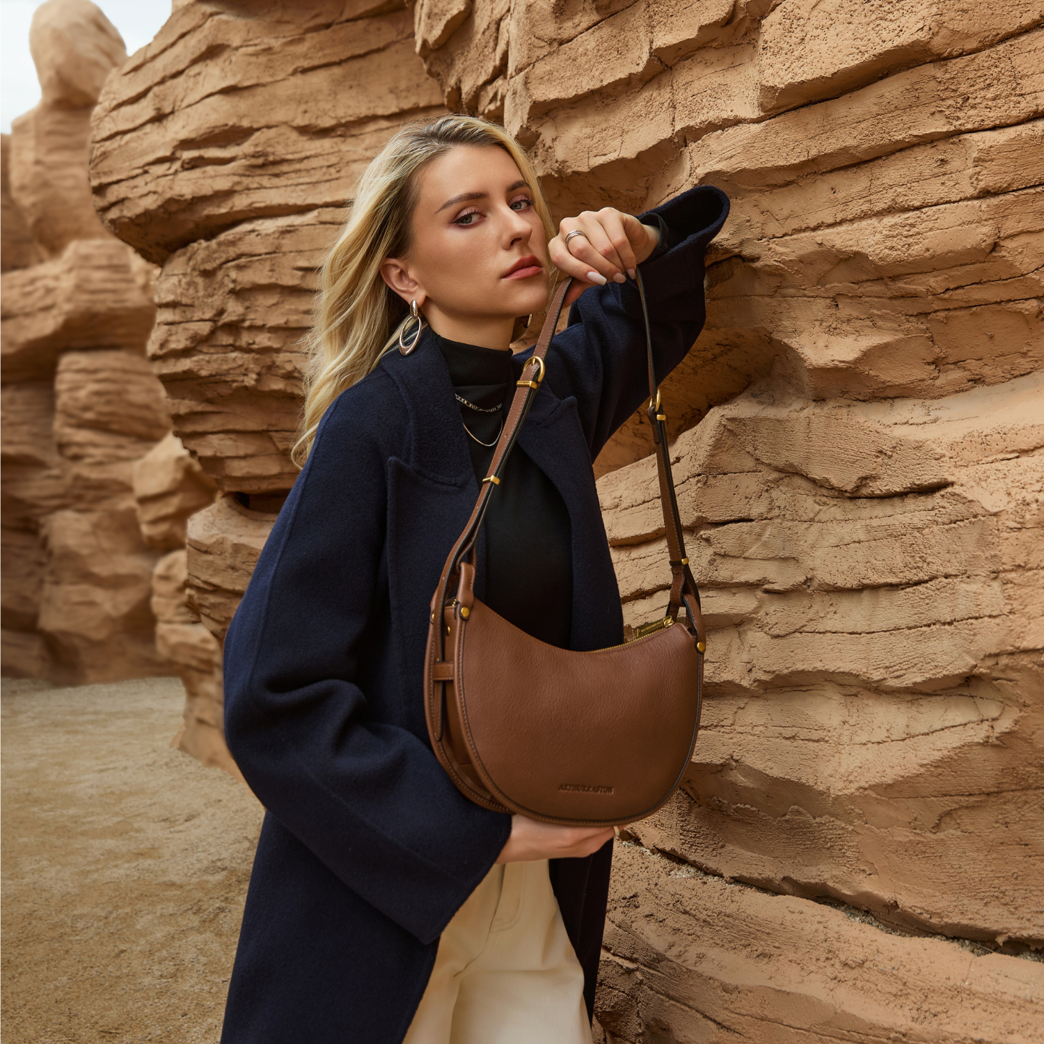 Sac épaule demi-lune Cassidy Cuir