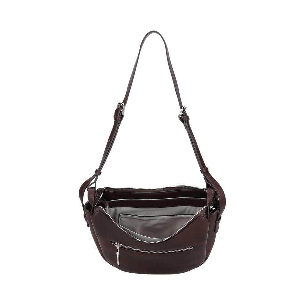 Sac bandoulière demi-lune cuir Elsa
