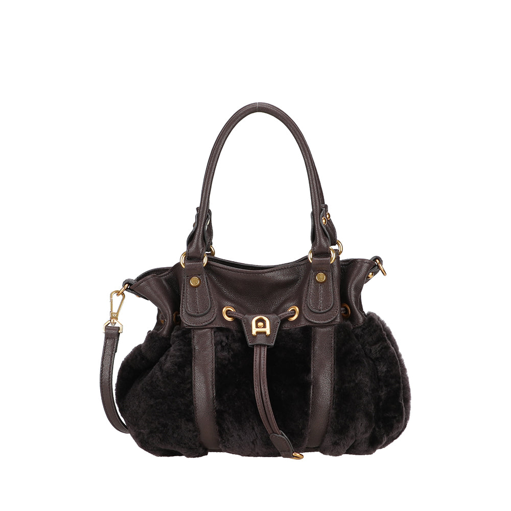Sac à main bourse peau lainée