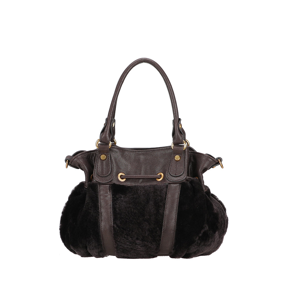 Sac à main bourse peau lainée