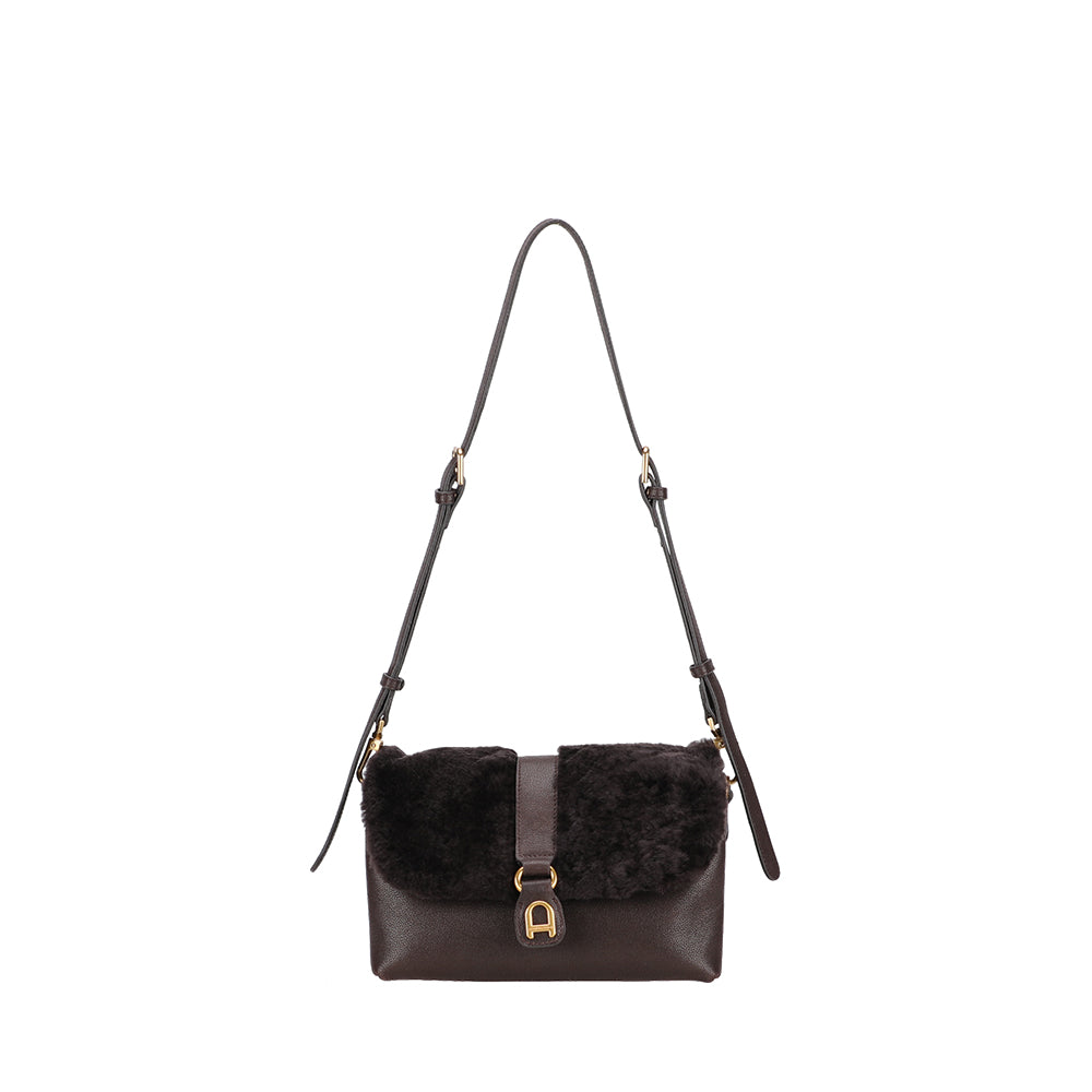 Sac à main bourse peau lainée