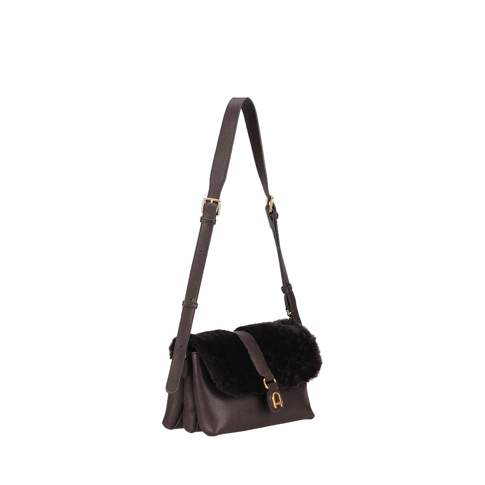 Sac à main bourse peau lainée