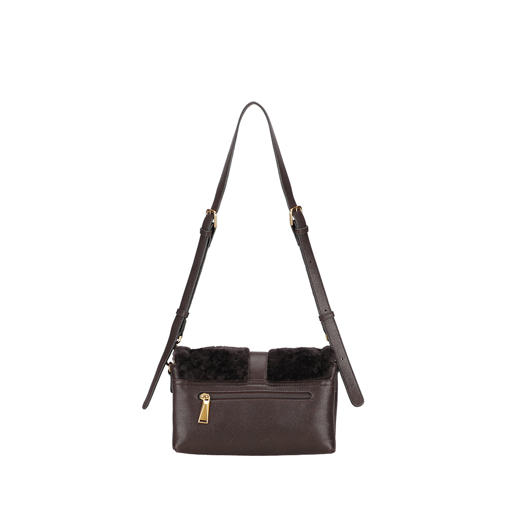 Sac à main bourse peau lainée