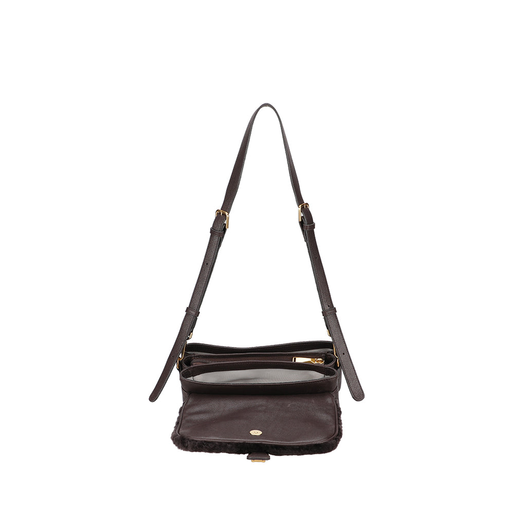 Sac à main bourse peau lainée