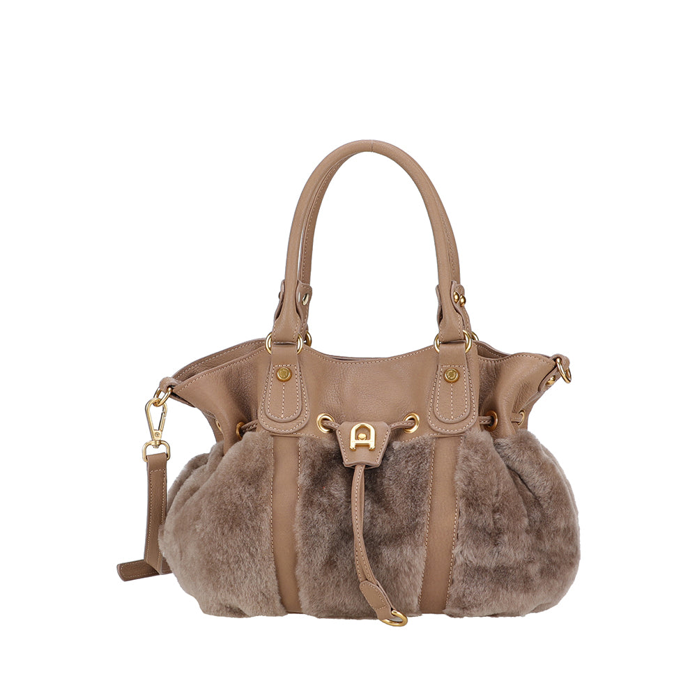 Sac à main bourse peau lainée