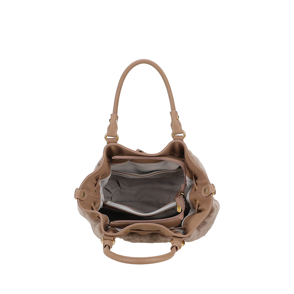 Sac à main bourse peau lainée