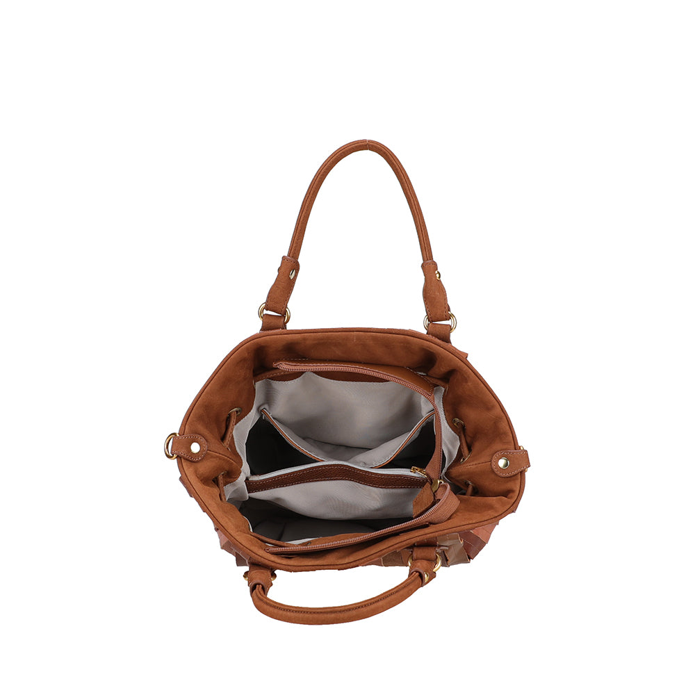 Sac à main bourse cuir patchwork