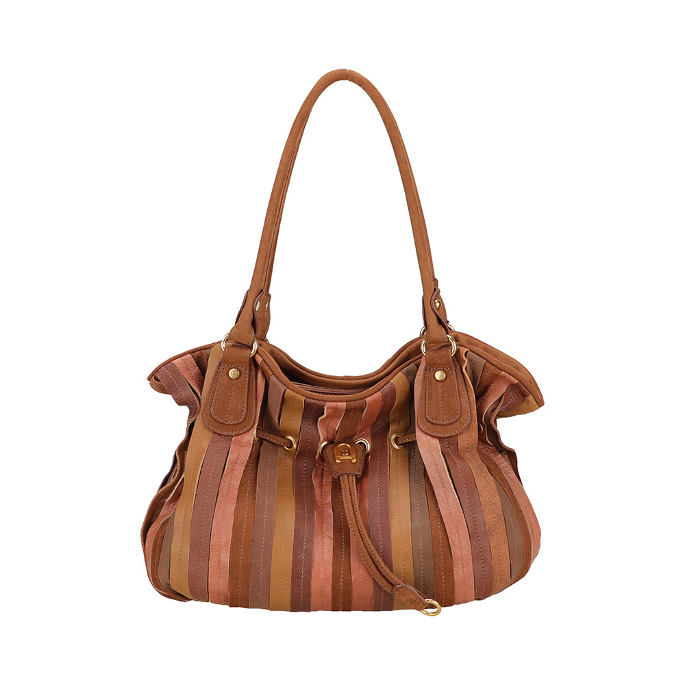 Sac épaule bourse cuir patchwork