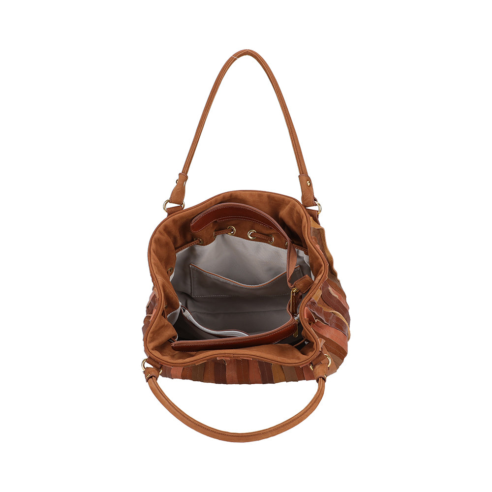 Sac épaule bourse cuir patchwork