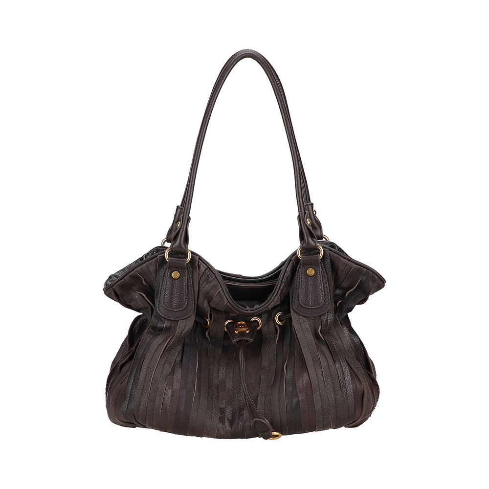 Sac épaule bourse cuir patchwork