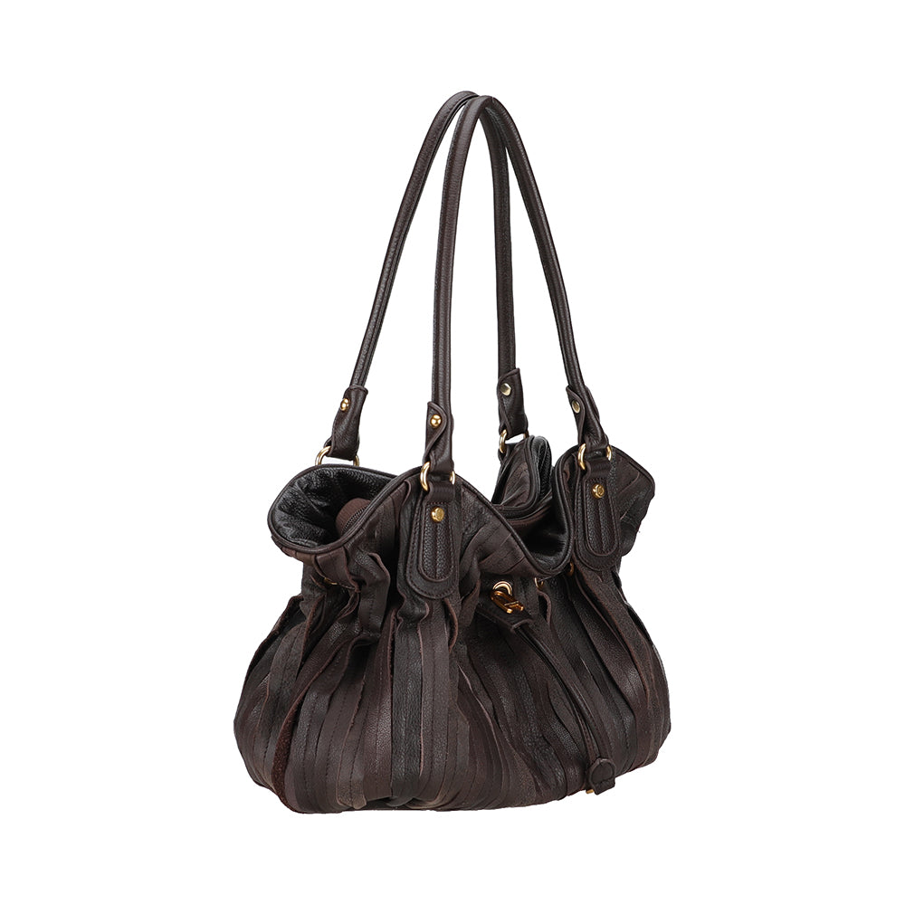 Sac épaule bourse cuir patchwork
