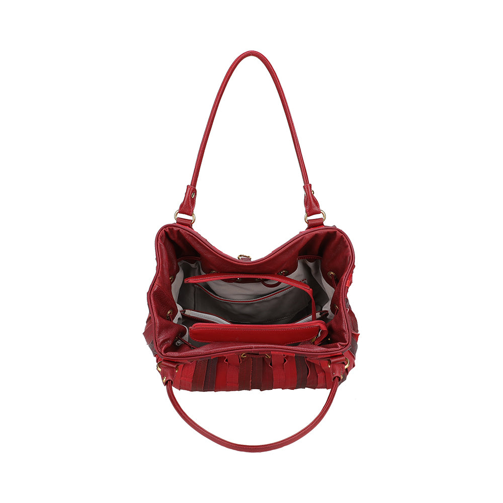 Sac épaule bourse cuir patchwork