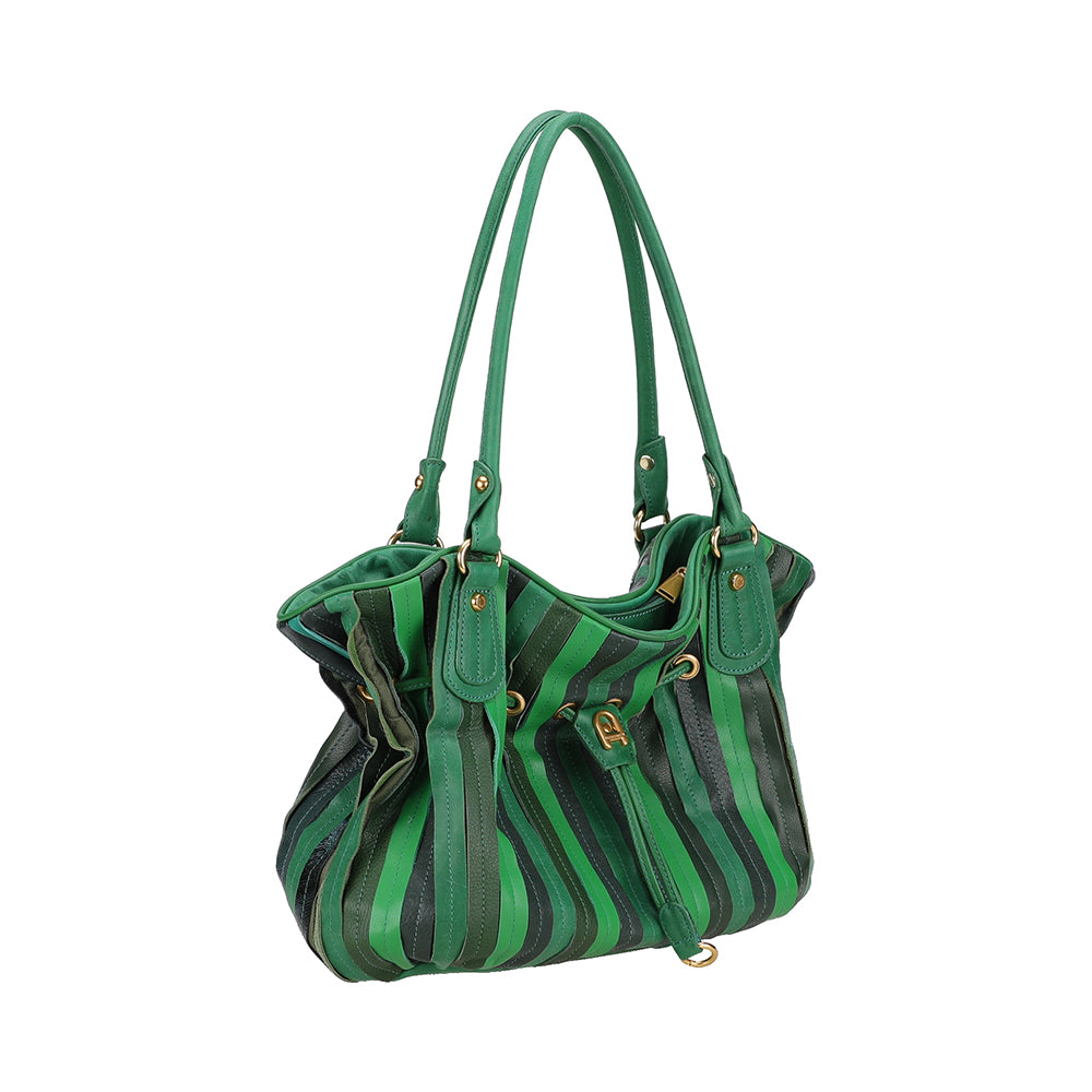 Sac épaule bourse cuir patchwork