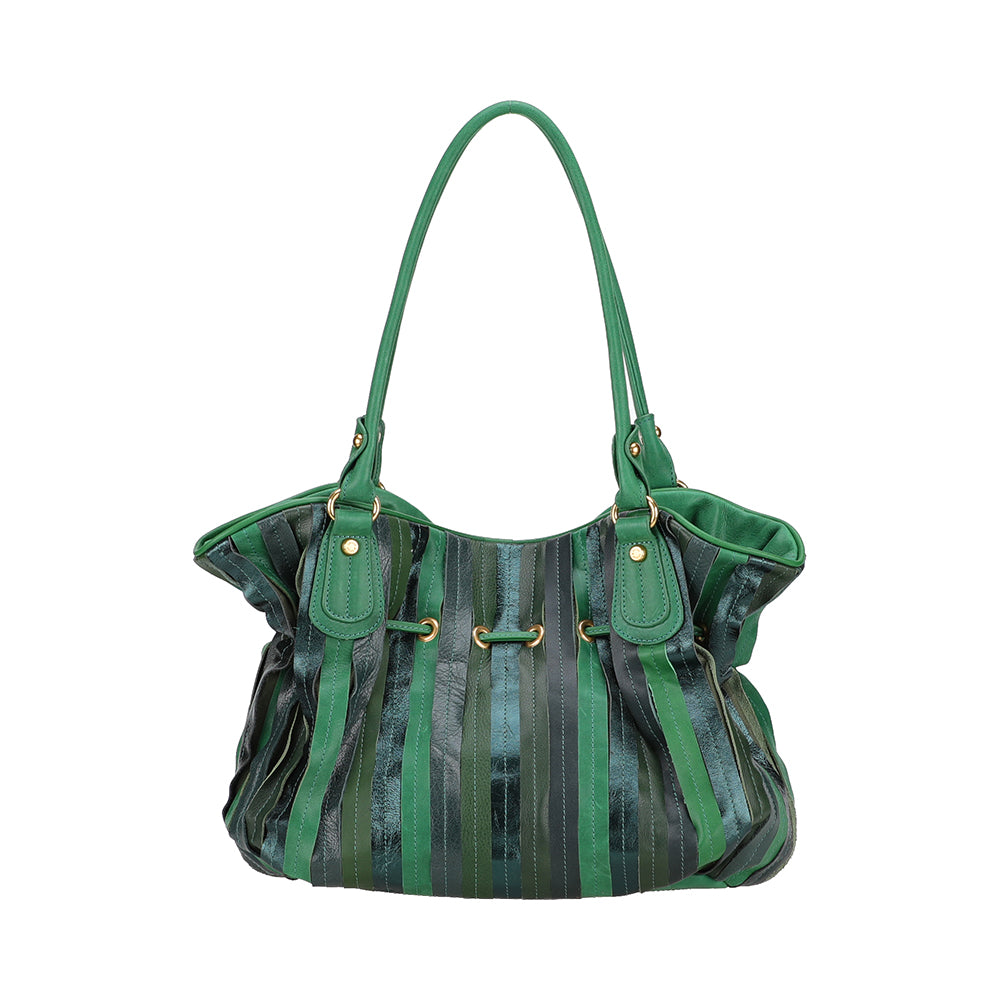 Sac épaule bourse cuir patchwork