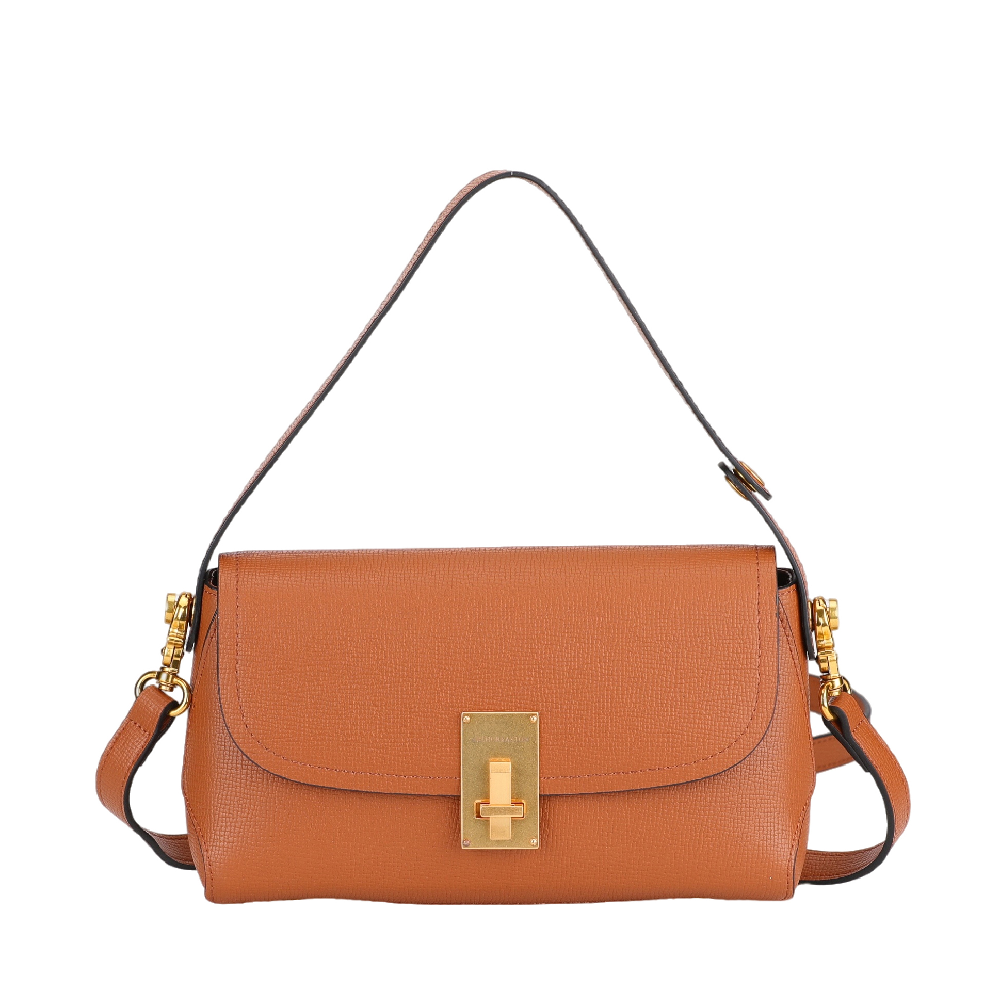 Amber leather shoulder bag