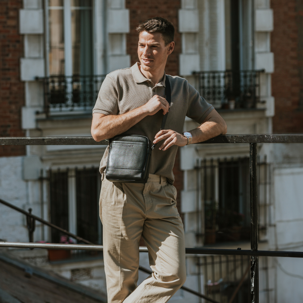 Walter split leather crossbody bag